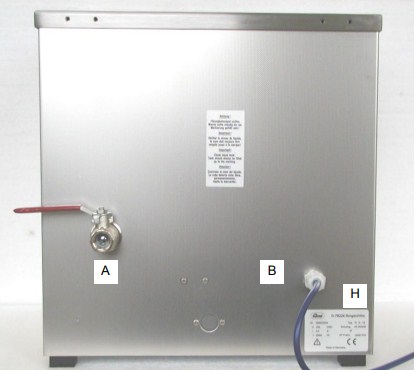 bagian belakang alat pembersih ultrasonic