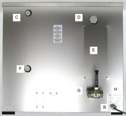 bagian samping pembersih ultrasonik